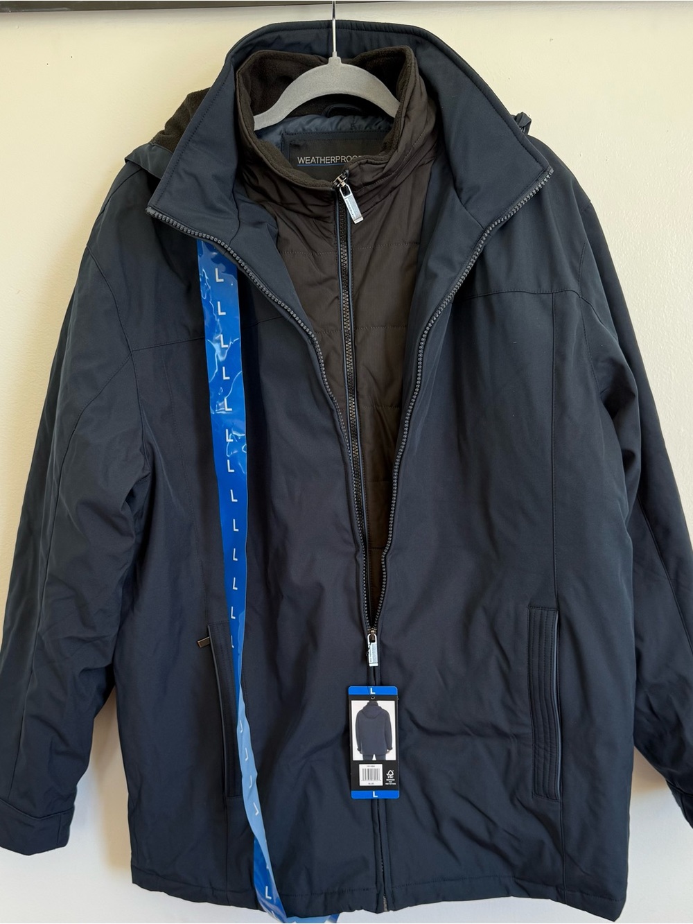 Weatherproof Black Men's Raincoat with Removable hood